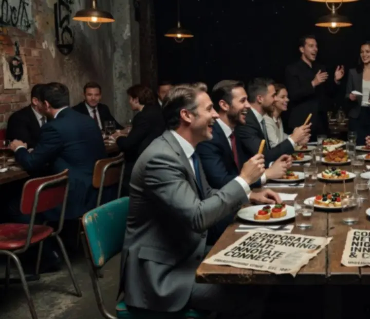 Stół w restauracji Kragolunesta przygotowany na undergroundowy event firmowy