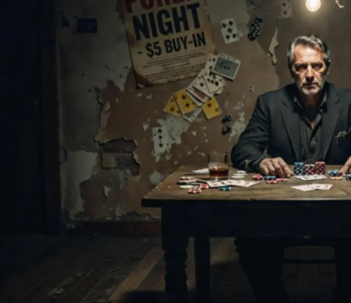 Host prowadzący pokerowe spotkanie podczas wieczoru tematycznego w Kragolunesta
